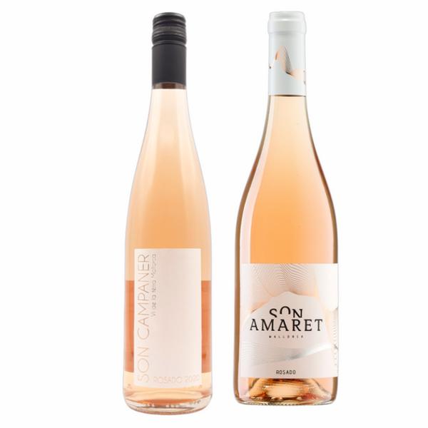 Zwei Son Amaret Rosé-Weinflaschen