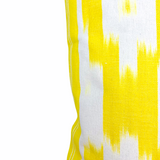 Kombi: Dekokissen mit Kissenfüllung 50 x 50 Ikat Muster gelb Polyester Faserbällchen