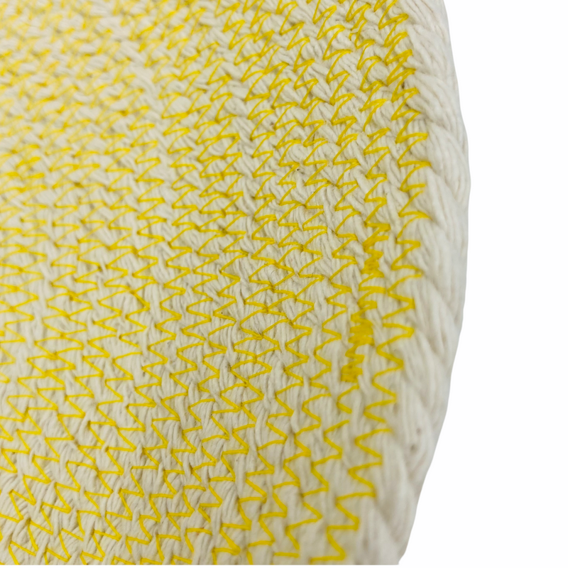 weicher Korb Seilschale gelb Baumwolle Naturfaser 17 x 4 cm