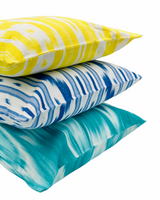 Kombi: Dekokissen mit Kissenfüllung 50 x 50 Ikat Muster blau Polyester Faserbällchen