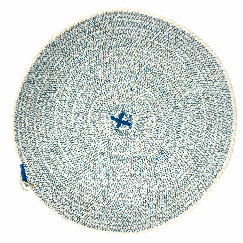 weicher Korb Seilschüssel türkis blau Baumwolle 22 x 4,5 cm
